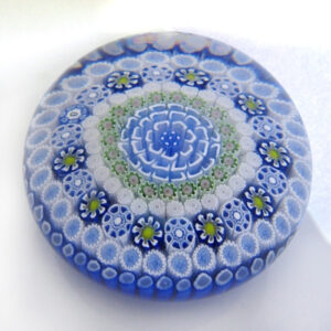 Concentric Millefiori blau weiss von Jim Brown