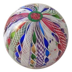 Rainbow Latticinio Crown von Cod-Glass-Works Cape
