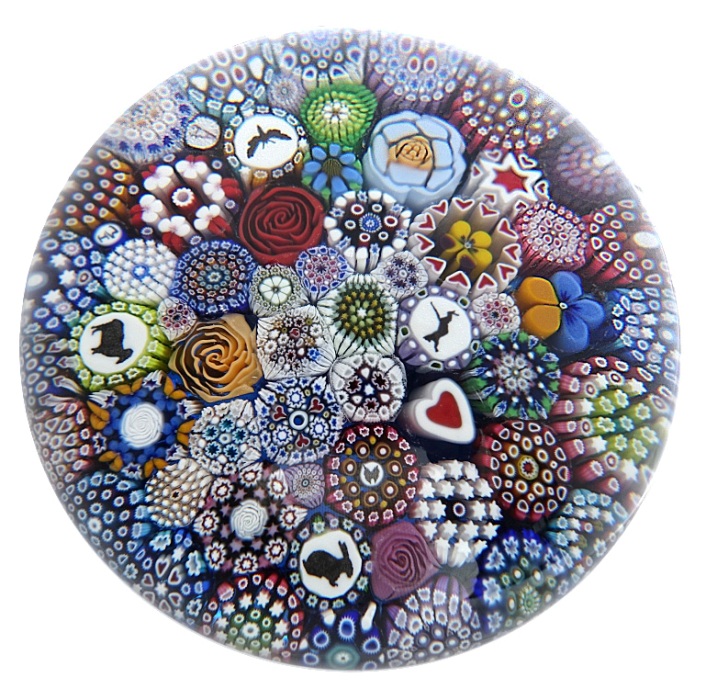 Twists Glass Buntes Millefiori Silhouetten Canes II von Mike Hunter