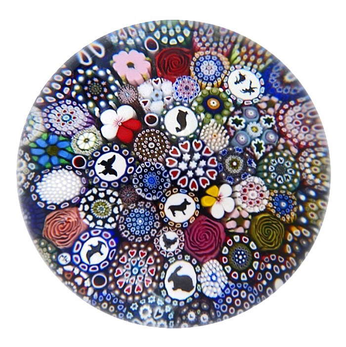 Twists Glass Buntes Millefiori Silhouetten Canes von Mike Hunter