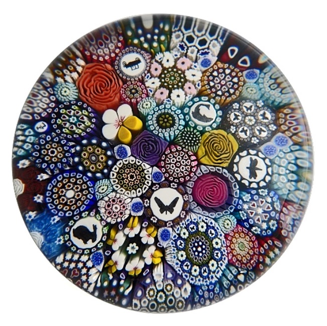 Twists Glass Buntes Millefiori Silhouetten Canes von Mike Hunter