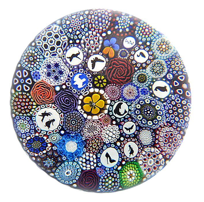 Twists Glass Buntes Millefiori Silhouetten Canes von Mike Hunter