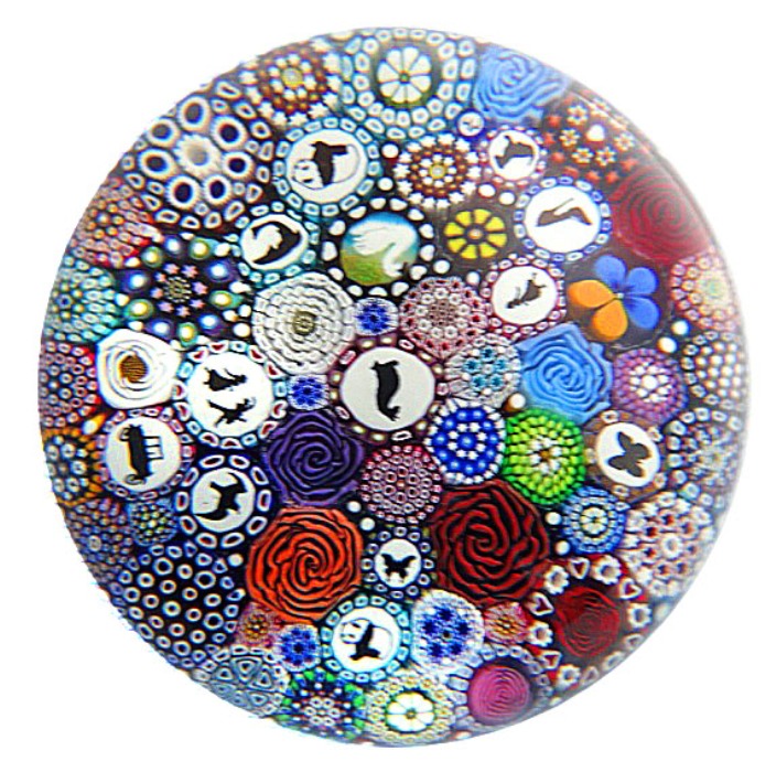 Twists Glass Buntes Millefiori Silhouetten Canes von Mike Hunter