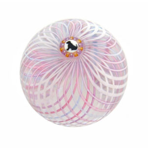 Twists Glass Miniatur Latticinio Swirl Hund von Mike Hunter