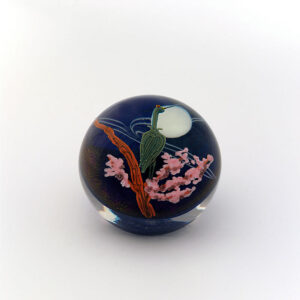 Blauer Reiher mit Mond von Steven Lundberg