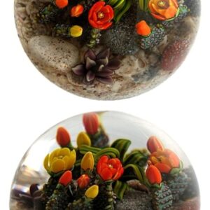 Touchstone Glass Bluehende Kakteen Beavertail Cacti von Cathy Richardson