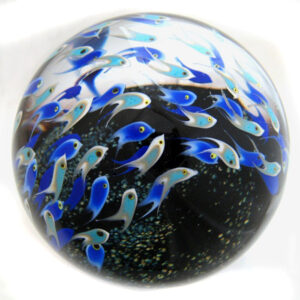 Touchstone Glass Fischschwarm blau Magnum von Cathy Richardson