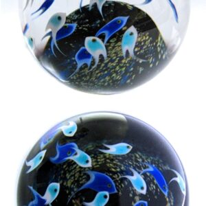 Touchstone Glass Fischschwarm blau von Cathy Richardson
