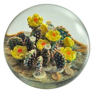 Touchstone Glass Gelber Feigenkaktus von Cathy Richardson