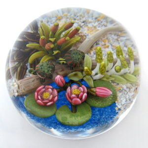 Touchstone Glass Schildkroeten am Seerosenteich von Cathy Richardson