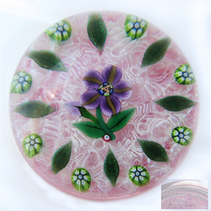 Lila Blume auf weissem Lace von Paul Ysart